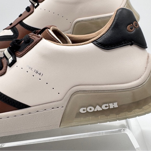 Coach CitySole Court Sneakers Men’s 10D Brown Black White Leather Low Top Shoes - Picture 6 of 16